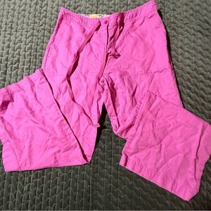 Lilly Pulitzer pink linen blend pants vintage size medium summer vacation